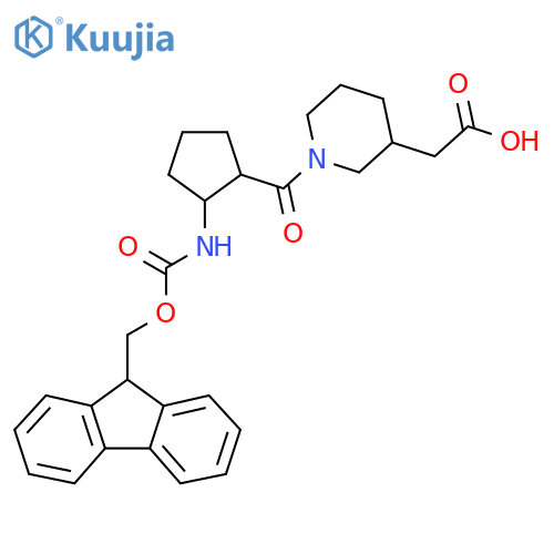 2-{1-2-({(9H-fluoren-9-yl)methoxycarbonyl}amino)cyclopentanecarbonylpiperidin-3-yl}acetic acid structure