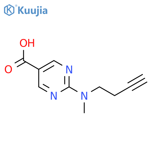 2-(but-3-yn-1-yl)(methyl)aminopyrimidine-5-carboxylic acid structure
