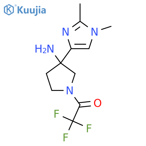 1-3-amino-3-(1,2-dimethyl-1H-imidazol-4-yl)pyrrolidin-1-yl-2,2,2-trifluoroethan-1-one structure