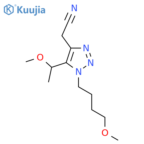 2-1-(4-methoxybutyl)-5-(1-methoxyethyl)-1H-1,2,3-triazol-4-ylacetonitrile structure