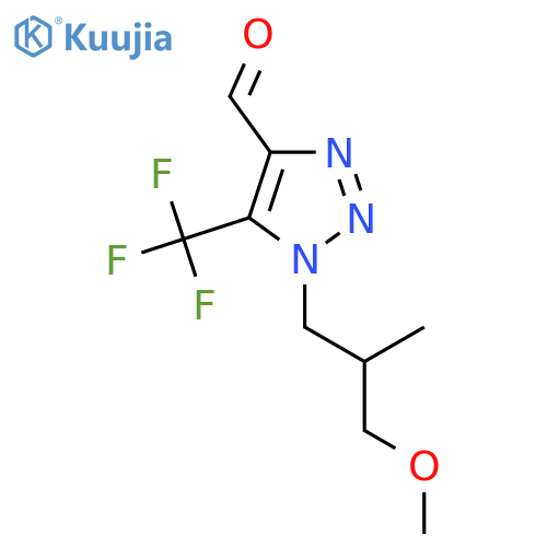1-(3-methoxy-2-methylpropyl)-5-(trifluoromethyl)-1H-1,2,3-triazole-4-carbaldehyde structure