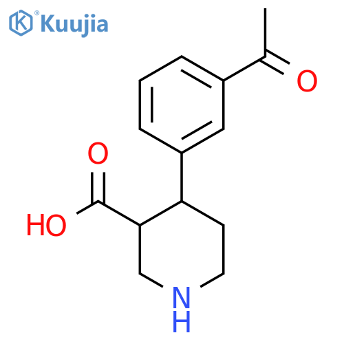 4-(3-acetylphenyl)piperidine-3-carboxylic acid structure