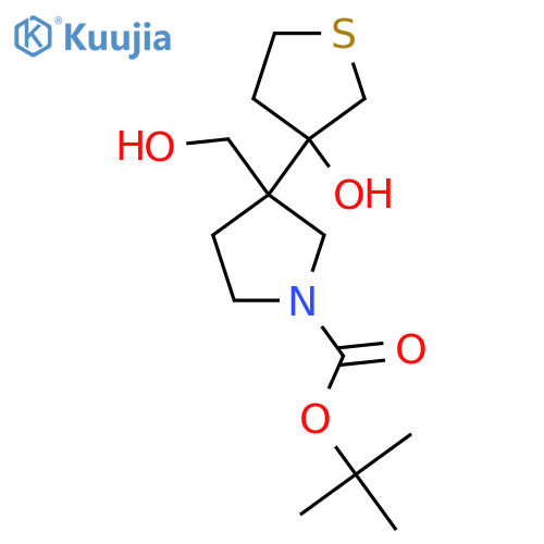 tert-butyl 3-(hydroxymethyl)-3-(3-hydroxythiolan-3-yl)pyrrolidine-1-carboxylate structure