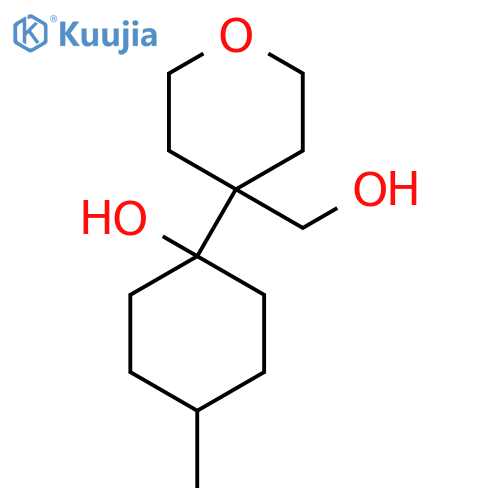 1-4-(hydroxymethyl)oxan-4-yl-4-methylcyclohexan-1-ol structure