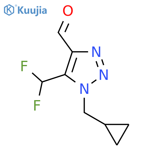 1-(cyclopropylmethyl)-5-(difluoromethyl)-1H-1,2,3-triazole-4-carbaldehyde structure