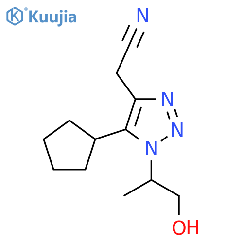 2-5-cyclopentyl-1-(1-hydroxypropan-2-yl)-1H-1,2,3-triazol-4-ylacetonitrile structure