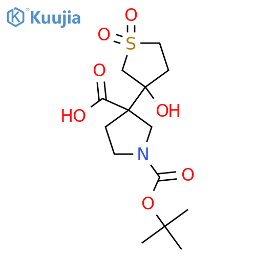 1-(tert-butoxy)carbonyl-3-(3-hydroxy-1,1-dioxo-1lambda6-thiolan-3-yl)pyrrolidine-3-carboxylic acid structure
