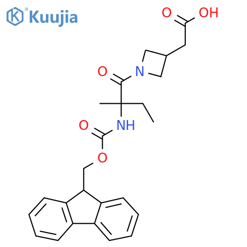2-{1-2-({(9H-fluoren-9-yl)methoxycarbonyl}amino)-2-methylbutanoylazetidin-3-yl}acetic acid structure