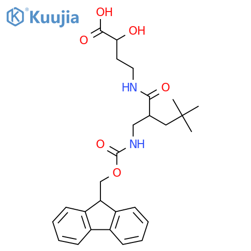 4-{2-({(9H-fluoren-9-yl)methoxycarbonyl}amino)methyl-4,4-dimethylpentanamido}-2-hydroxybutanoic acid structure