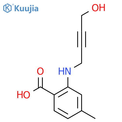 2-(4-hydroxybut-2-yn-1-yl)amino-4-methylbenzoic acid structure