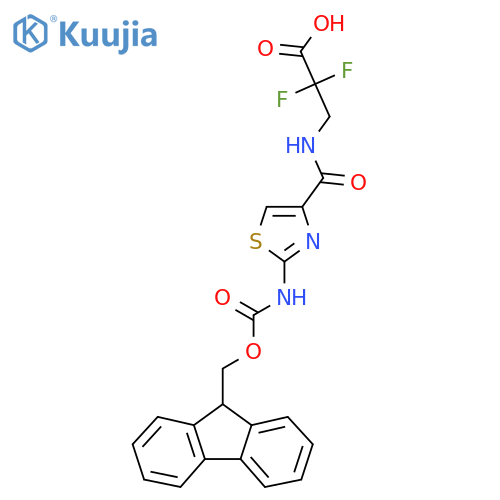 3-{2-({(9H-fluoren-9-yl)methoxycarbonyl}amino)-1,3-thiazol-4-ylformamido}-2,2-difluoropropanoic acid structure