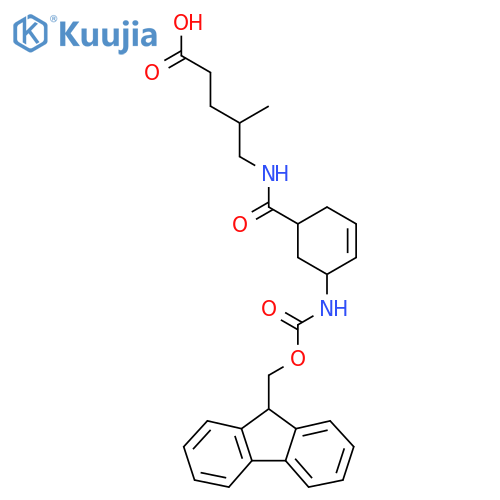 5-{5-({(9H-fluoren-9-yl)methoxycarbonyl}amino)cyclohex-3-en-1-ylformamido}-4-methylpentanoic acid structure