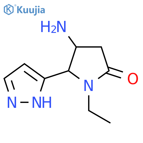 4-amino-1-ethyl-5-(1H-pyrazol-3-yl)pyrrolidin-2-one structure