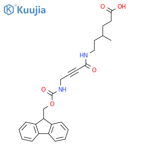 6-4-({(9H-fluoren-9-yl)methoxycarbonyl}amino)but-2-ynamido-4-methylhexanoic acid structure