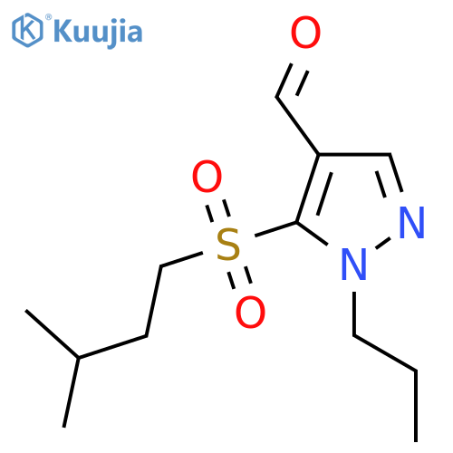 5-(3-methylbutanesulfonyl)-1-propyl-1H-pyrazole-4-carbaldehyde structure