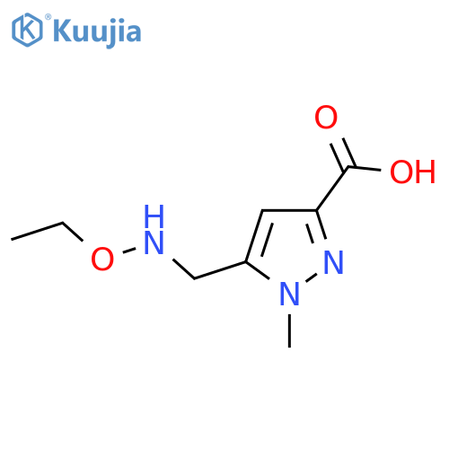 5-(ethoxyamino)methyl-1-methyl-1H-pyrazole-3-carboxylic acid structure