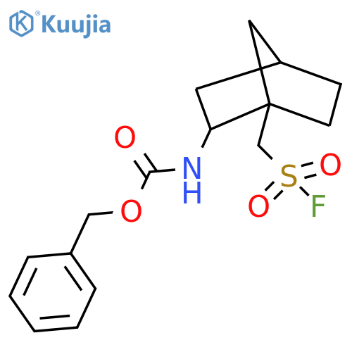 benzyl N-{1-(fluorosulfonyl)methylbicyclo2.2.1heptan-2-yl}carbamate structure