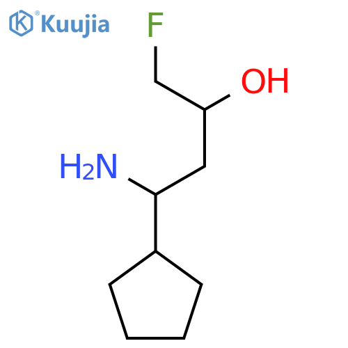 4-Amino-4-cyclopentyl-1-fluorobutan-2-ol structure