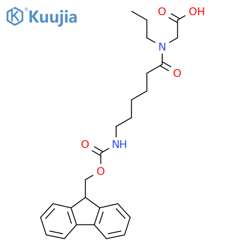 2-6-({(9H-fluoren-9-yl)methoxycarbonyl}amino)-N-propylhexanamidoacetic acid structure