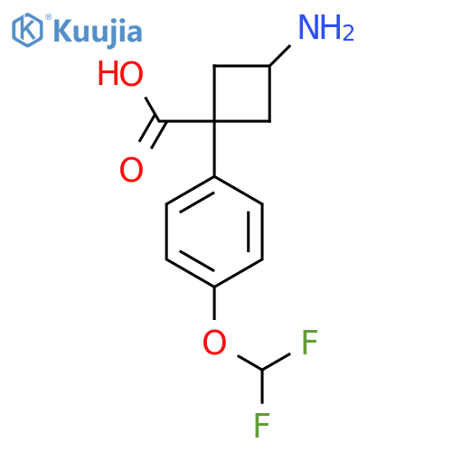3-amino-1-4-(difluoromethoxy)phenylcyclobutane-1-carboxylic acid structure