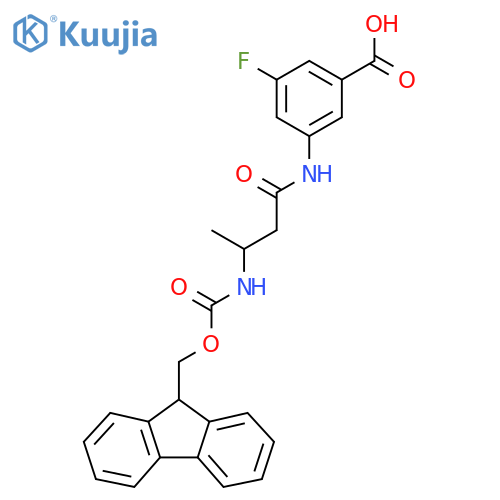 3-3-({(9H-fluoren-9-yl)methoxycarbonyl}amino)butanamido-5-fluorobenzoic acid structure