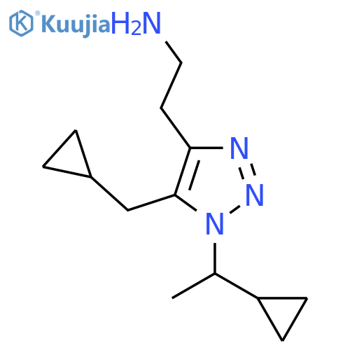 2-1-(1-cyclopropylethyl)-5-(cyclopropylmethyl)-1H-1,2,3-triazol-4-ylethan-1-amine structure