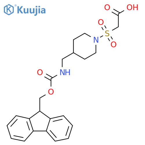 2-({4-({(9H-fluoren-9-yl)methoxycarbonyl}amino)methylpiperidin-1-yl}sulfonyl)acetic acid structure