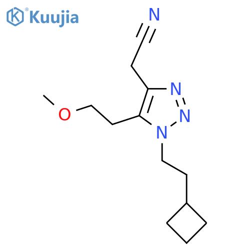 2-1-(2-cyclobutylethyl)-5-(2-methoxyethyl)-1H-1,2,3-triazol-4-ylacetonitrile structure