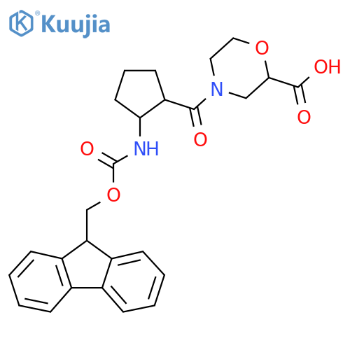 4-2-({(9H-fluoren-9-yl)methoxycarbonyl}amino)cyclopentanecarbonylmorpholine-2-carboxylic acid structure