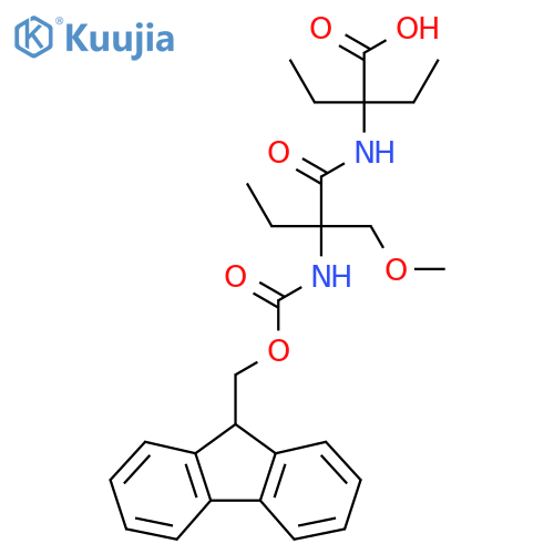 2-ethyl-2-2-({(9H-fluoren-9-yl)methoxycarbonyl}amino)-2-(methoxymethyl)butanamidobutanoic acid structure