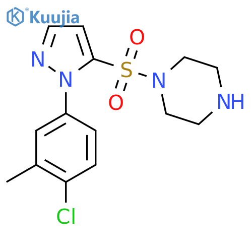 1-{[1-(4-chloro-3-methylphenyl)-1H-pyrazol-5-yl]sulfonyl}piperazine structure