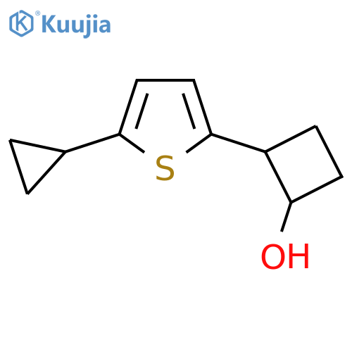 2-(5-cyclopropylthiophen-2-yl)cyclobutan-1-ol structure