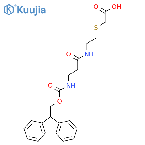 2-({2-3-({(9H-fluoren-9-yl)methoxycarbonyl}amino)propanamidoethyl}sulfanyl)acetic acid structure