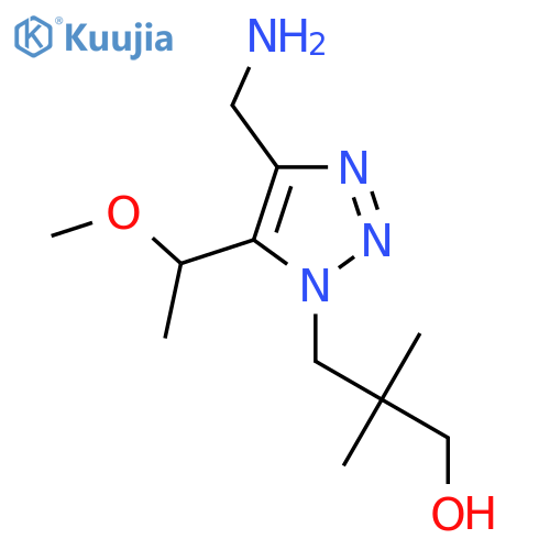 3-4-(aminomethyl)-5-(1-methoxyethyl)-1H-1,2,3-triazol-1-yl-2,2-dimethylpropan-1-ol structure