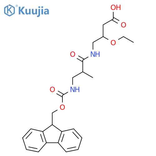3-ethoxy-4-3-({(9H-fluoren-9-yl)methoxycarbonyl}amino)-2-methylpropanamidobutanoic acid structure