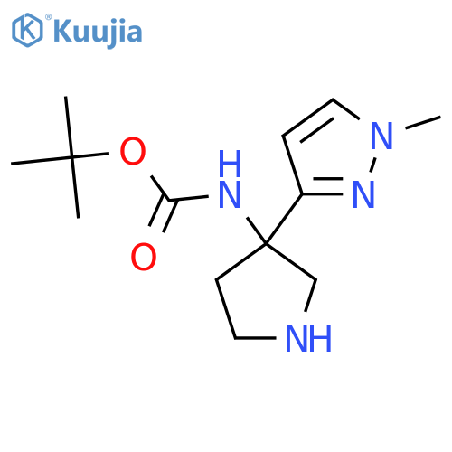 tert-butyl N-3-(1-methyl-1H-pyrazol-3-yl)pyrrolidin-3-ylcarbamate structure