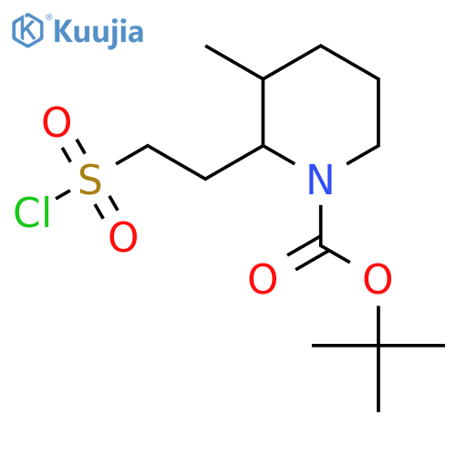 tert-butyl 2-2-(chlorosulfonyl)ethyl-3-methylpiperidine-1-carboxylate structure