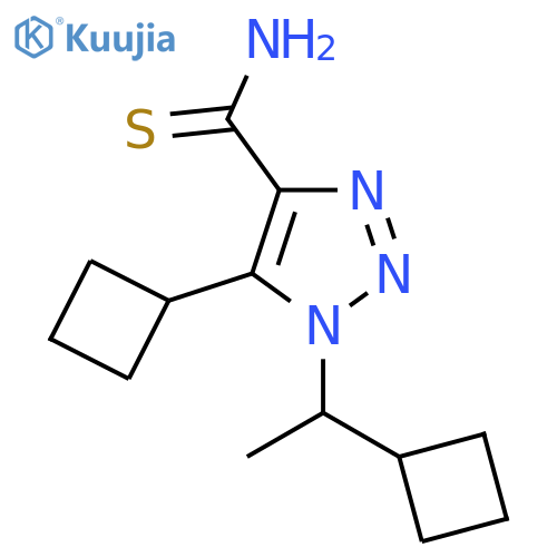 5-cyclobutyl-1-(1-cyclobutylethyl)-1H-1,2,3-triazole-4-carbothioamide structure