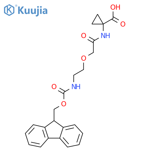 1-{2-2-({(9H-fluoren-9-yl)methoxycarbonyl}amino)ethoxyacetamido}cyclopropane-1-carboxylic acid structure