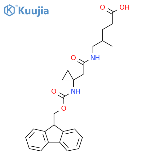 5-{2-1-({(9H-fluoren-9-yl)methoxycarbonyl}amino)cyclopropylacetamido}-4-methylpentanoic acid structure