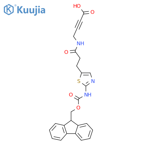 4-{3-2-({(9H-fluoren-9-yl)methoxycarbonyl}amino)-1,3-thiazol-5-ylpropanamido}but-2-ynoic acid structure