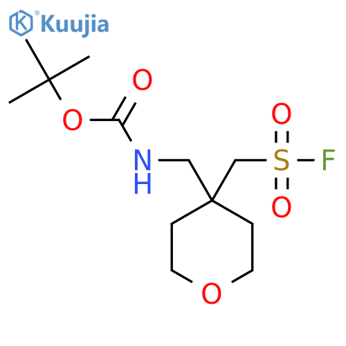 tert-butyl N-({4-(fluorosulfonyl)methyloxan-4-yl}methyl)carbamate structure