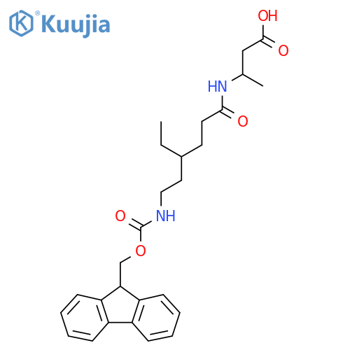3-4-ethyl-6-({(9H-fluoren-9-yl)methoxycarbonyl}amino)hexanamidobutanoic acid structure