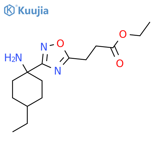 Ethyl 3-[3-(1-amino-4-ethylcyclohexyl)-1,2,4-oxadiazol-5-yl]propanoate structure