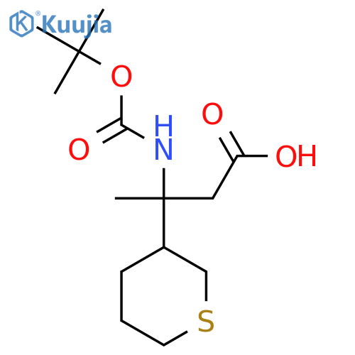 3-{(tert-butoxy)carbonylamino}-3-(thian-3-yl)butanoic acid structure