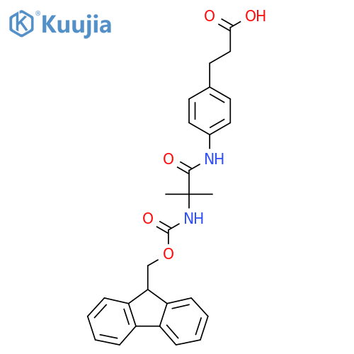 3-{4-2-({(9H-fluoren-9-yl)methoxycarbonyl}amino)-2-methylpropanamidophenyl}propanoic acid structure