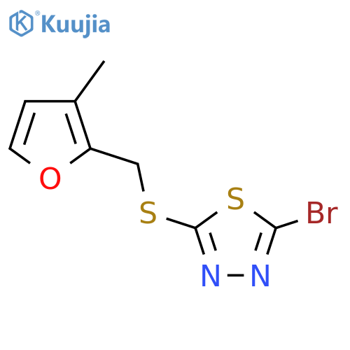 2-bromo-5-{(3-methylfuran-2-yl)methylsulfanyl}-1,3,4-thiadiazole structure