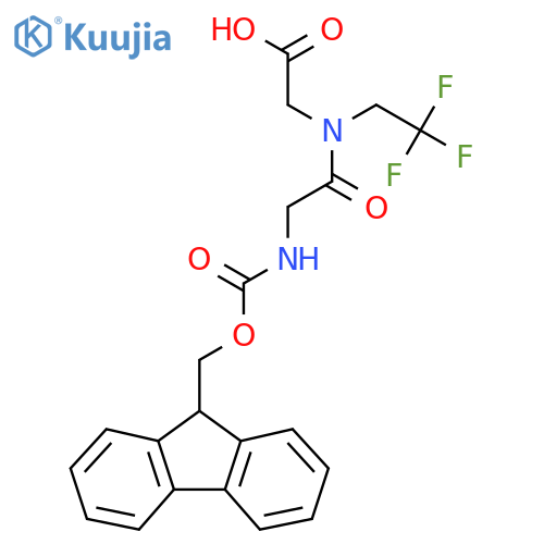2-2-({(9H-fluoren-9-yl)methoxycarbonyl}amino)-N-(2,2,2-trifluoroethyl)acetamidoacetic acid structure