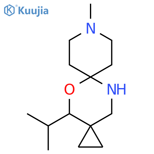9-methyl-4-(propan-2-yl)-5-oxa-9,12-diazadispiro2.2.5^{6}.2^{3}tridecane structure