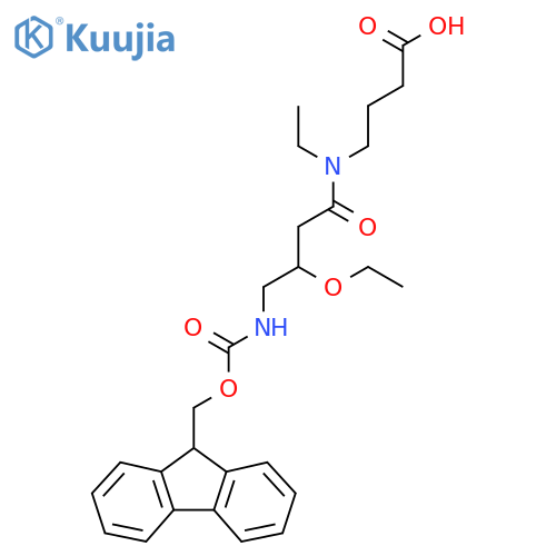 4-3-ethoxy-N-ethyl-4-({(9H-fluoren-9-yl)methoxycarbonyl}amino)butanamidobutanoic acid structure